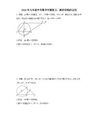 2024年九年级中考数学专题复习：圆的切线的证明