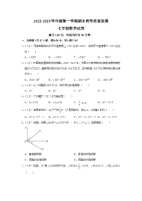 广西梧州市蒙山县2022-2023学年七年级上学期期末教学质量监测数学试卷(含解析)