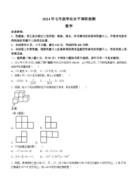 河南省新乡市原阳县2023-2024学年七年级上学期期末数学试题(含答案)