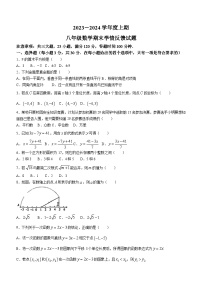 河南省驻马店市驿城区重点中学2023-2024学年八年级上学期期末数学试题(无答案)