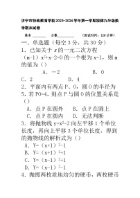 山东省济宁市特殊教育学校2023-2024学年上学期视障九年级数学期末试卷