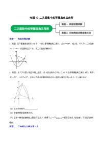 专题12 二次函数中的等腰直角三角形-【微专题】2022-2023学年九年级数学上册常考点微专题提分精练（人教版）