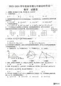 安徽省六安市外国语学校2023--2024学年九年级下学期开学测评数学试题