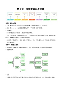 第01讲 有理数（知识点梳理）（记诵版）-【学霸计划】2024年中考数学大复习