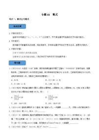 专题03 整式篇-备考2024年中考数学考点总结+题型专训（全国通用）