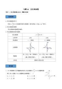 专题16 反比例函数篇-备考2024年中考数学考点总结+题型专训（全国通用）