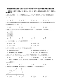 湖南省郴州市汝城县七中片区2023-2024学年九年级上学期数学期末考试试卷