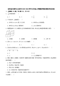 吉林省长春市公主岭市2023-2024学年七年级上学期数学期末模拟考试试卷