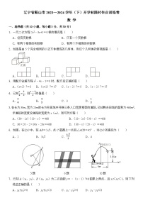 辽宁省鞍山市2023—2024学年下学期开学初限时作业训练+九年级数学卷+++