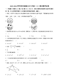 贵州省遵义市2023-2024学年八年级上学期期末数学试题（原卷版+解析版）