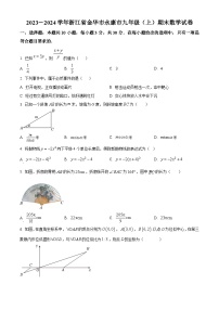 浙江省金华市永康市2023-2024学年九年级上学期期末数学试题（原卷版+解析版）