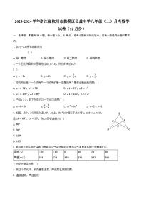 2023-2024学年浙江省杭州市拱墅区公益中学八年级（上）月考数学试卷（12月份）（含解析）