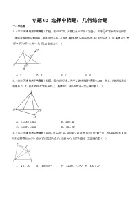 专题02 选择中档题：几何综合题