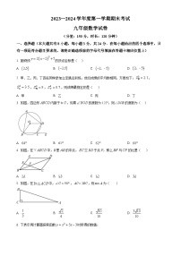 江苏省宿迁市沭阳县怀文中学、人民路中学2023-2024学年九年级上学期1月期末数学试题（原卷版+解析版）