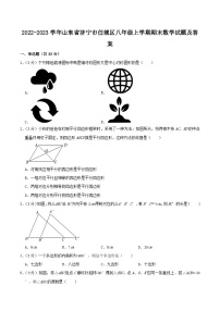 2022-2023学年山东省济宁市任城区八年级上学期期末数学试题及答案