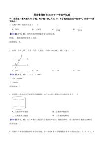 湖北省随州市2023年中考数学试题（附真题解析）