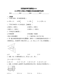 安徽省蚌埠市固镇县2023-2024学年七年级上学期期末质量监测数学试卷(含答案)