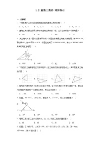 初中数学北师大版八年级下册2 直角三角形当堂检测题