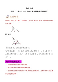 中考数学几何模型专项复习 模型21 勾股定理——直角三角形锐角平分线模型-（原卷版+解析）