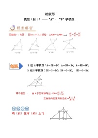 中考数学几何模型专项复习 模型40 相似形——“A”、“8”字模型-（原卷版+解析）