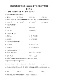 安徽省皖东南初中三校2022-2023学年七年级上学期期中考试数学试题(沪科版 含答案)