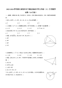 2023-2024学年浙江省杭州市下城区观成中学九年级（上）月考数学试卷（10月份）（含解析）