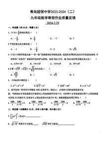 山东省青岛超银中学2023-2024学年九年级下学期开学考试数学试题