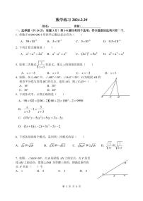 2024北师大实验中学初二(下)开学考数学试卷
