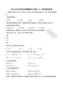 2023-2024学年贵州省黔南州七年级（上）期末数学试卷（含解析）