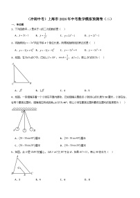 （冲刺中考）上海市2024年中考数学模拟预测卷（二）（含解析）