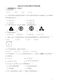 2023-2024学年广东雷州八中九年级第二学期开学考试数学试卷