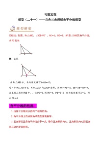 2024年中考数学几何模型专项复习讲与练 模型21 勾股定理——直角三角形锐角平分线模型-原卷版+解析