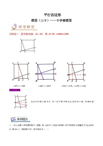 2024年中考数学几何模型专项复习讲与练 模型30 平行四边形——十字架模型-原卷版+解析