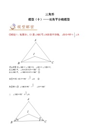 2024年中考数学几何模型专项复习讲与练 模型10 三角形——双角平分线模型-原卷版+解析