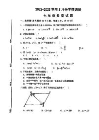 山东省济南市稼轩学校2022-2023学年下学期3月份学情调研七年级数学试题