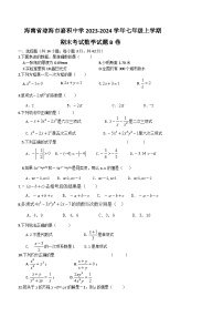 海南省琼海市嘉积中学2023-2024学年七年级上学期期末考试数学试题B卷（含答案）