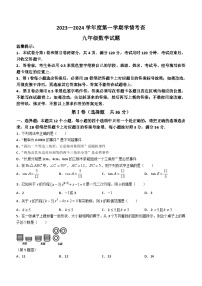 山东省滨州市邹平市重点中学2023-2024学年九年级上学期期末数学试题(无答案)