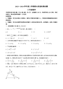 吉林省白城市通榆县育才学校等校联考2023-2024学年八年级上学期期末数学试题（原卷版+解析版）