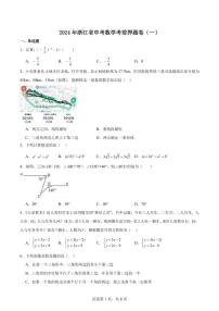 2024年浙江省中考数学考前押题卷（一）