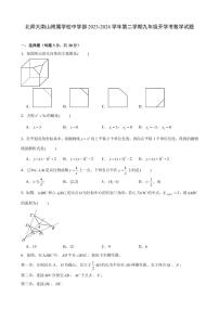 深圳北师大南山附属学校中学部2023-2024学年下学期九年级开学考数学试题