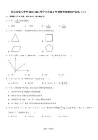 重庆八中2023-2024学年九年级下学期数学周测定时训练（二）