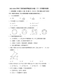 294， 广西河池市罗城县2023-2024学年九年级下学期开学数学试卷