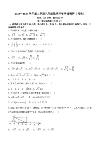 广东深广州市白云区2023-2024学年八年级下学期开学考试数学试题(无答案)