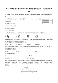 2023-2024学年广东省深圳市南山重点学校九年级（下）开学数学试卷（含解析）