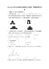 2023-2024学年山东省德州市夏津县八年级（上）期末数学试卷(含解析)