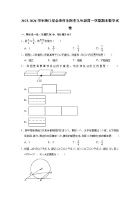 2023-2024学年浙江省金华市东阳市九年级（上）期末数学试卷（含解析）