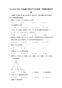 2023-2024学年广东省湛江市经开区七年级（上）期末数学试卷（含解析）