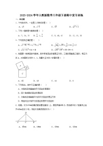 2023-2024学年人教版数学八年级下册期中复习训练题