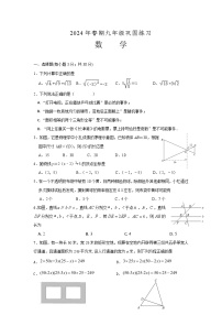 河南省南阳市南召县2023-2024学年+九年级下学期开学数学练习