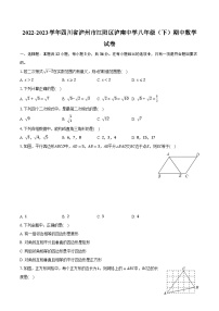 2022-2023学年四川省泸州市江阳区泸南中学八年级（下）期中数学试卷（含解析）